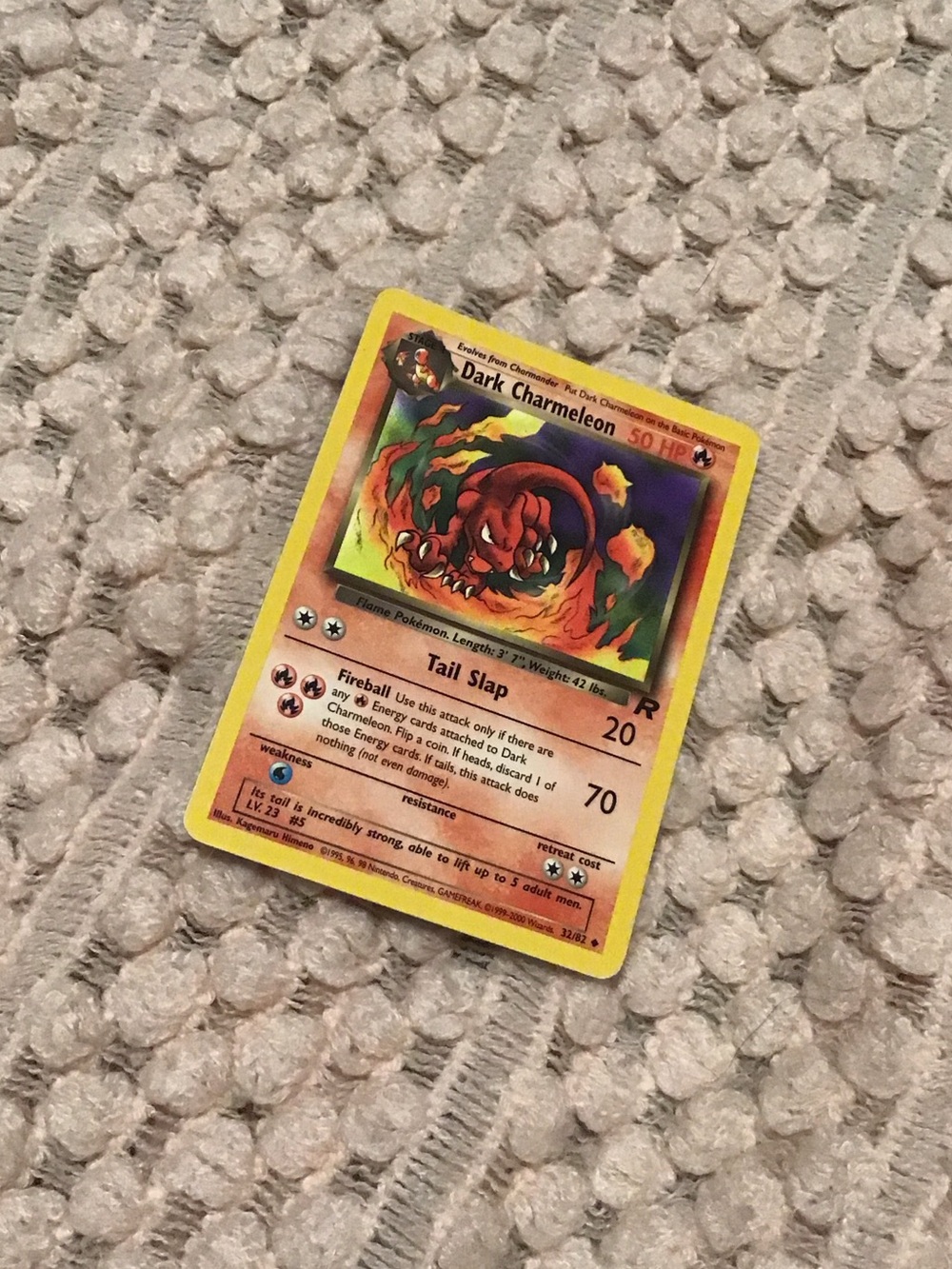 Pokemon Dark Charmeleon Card - Yellow Border